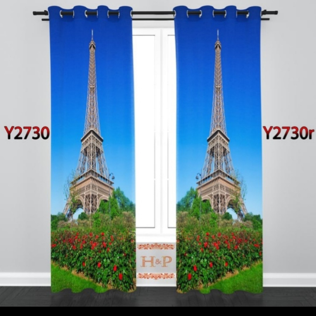 پرده چاپی کد2774(دو قواره) پرده آماده با دوخت پانچ و حلقه رینگ دار پرده اتاق کودک اتاق خواب پذیرائی