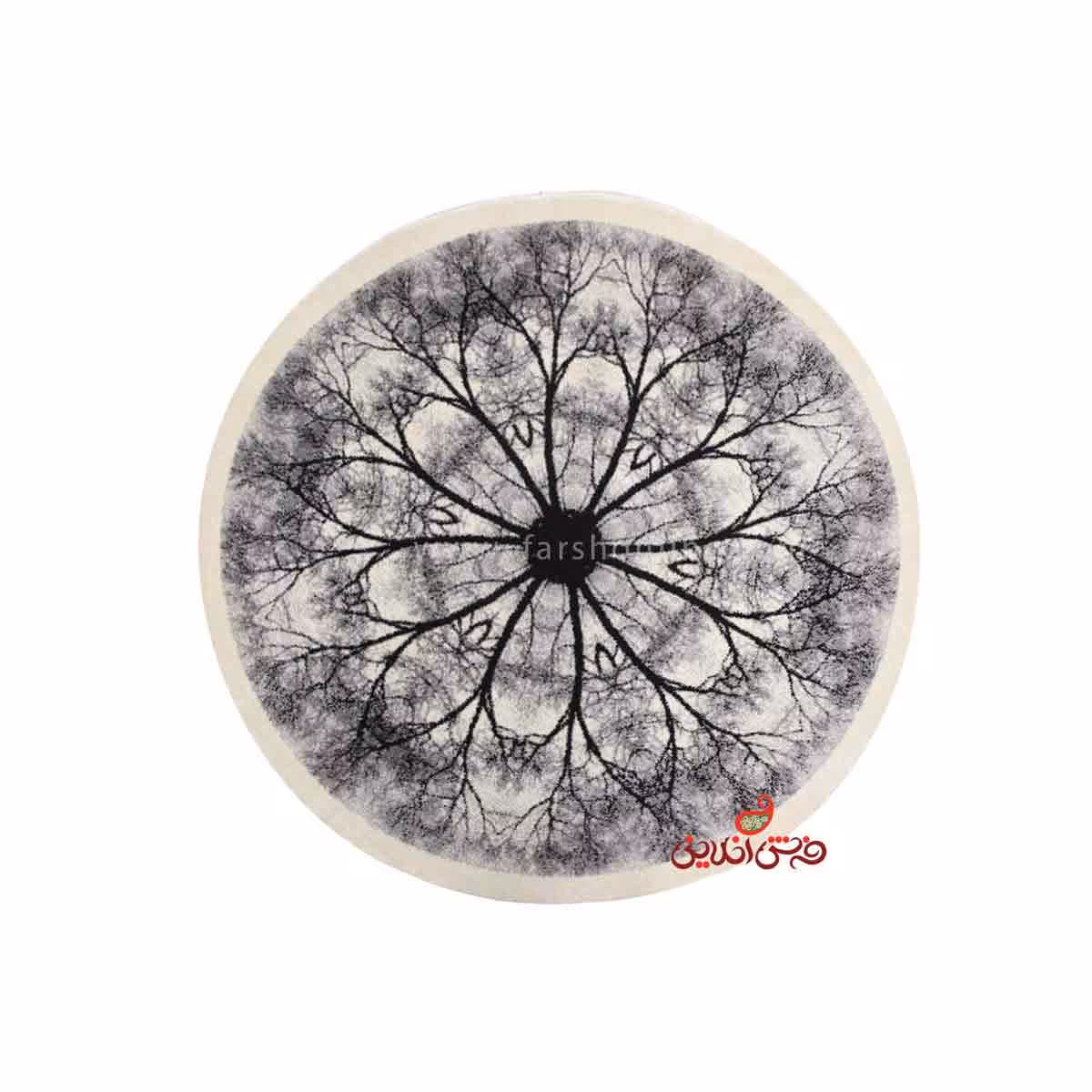 فرش گرد ماشینی ساوین طرح 4051 کرم