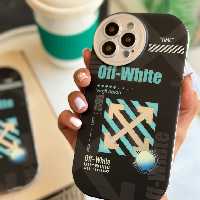 قاب آف وایت Off-White لنز رینگی مشکی اسپرت برای آیفون