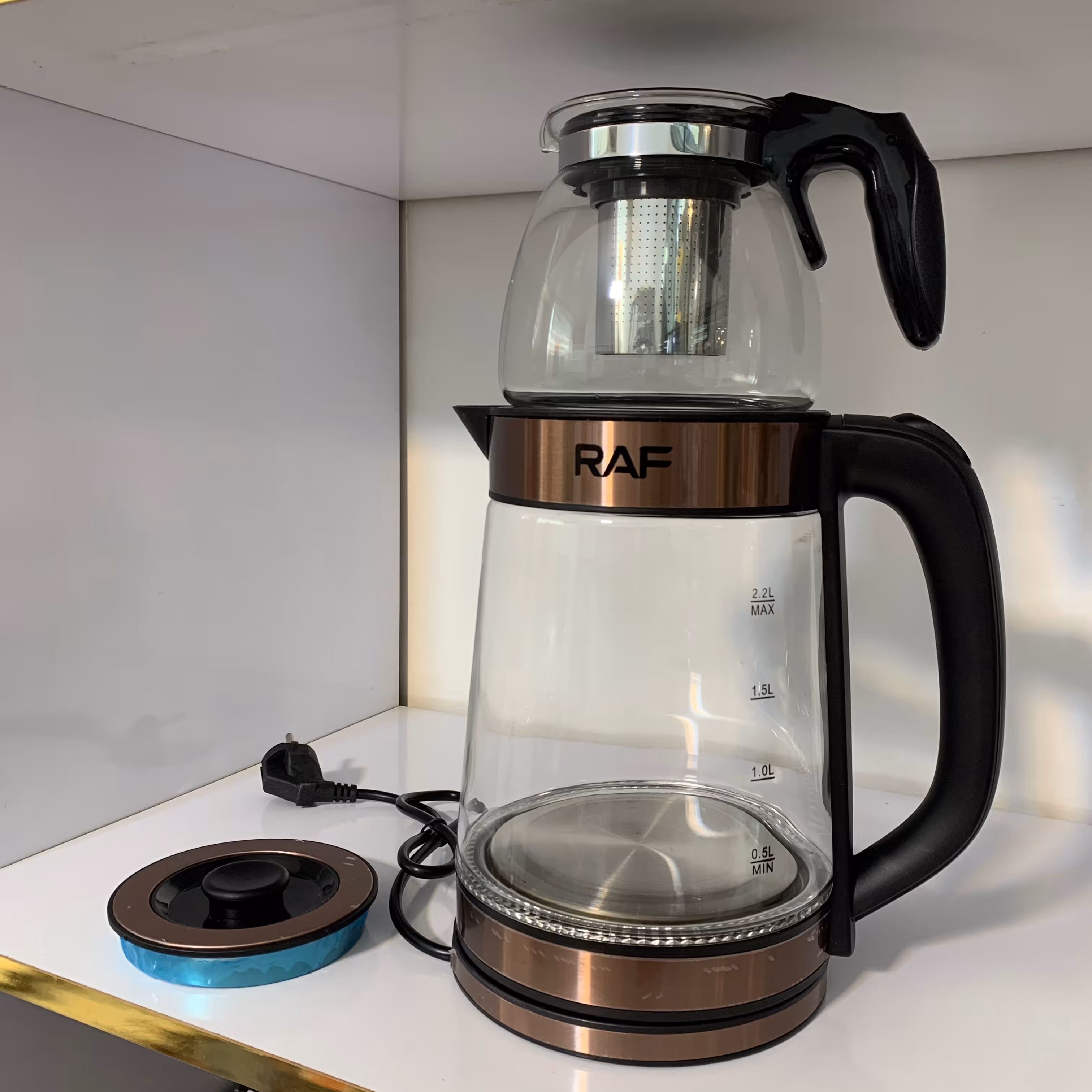 چایساز راف مدل 7827 چراغدار پیرکس چایی ساز ایستاده 