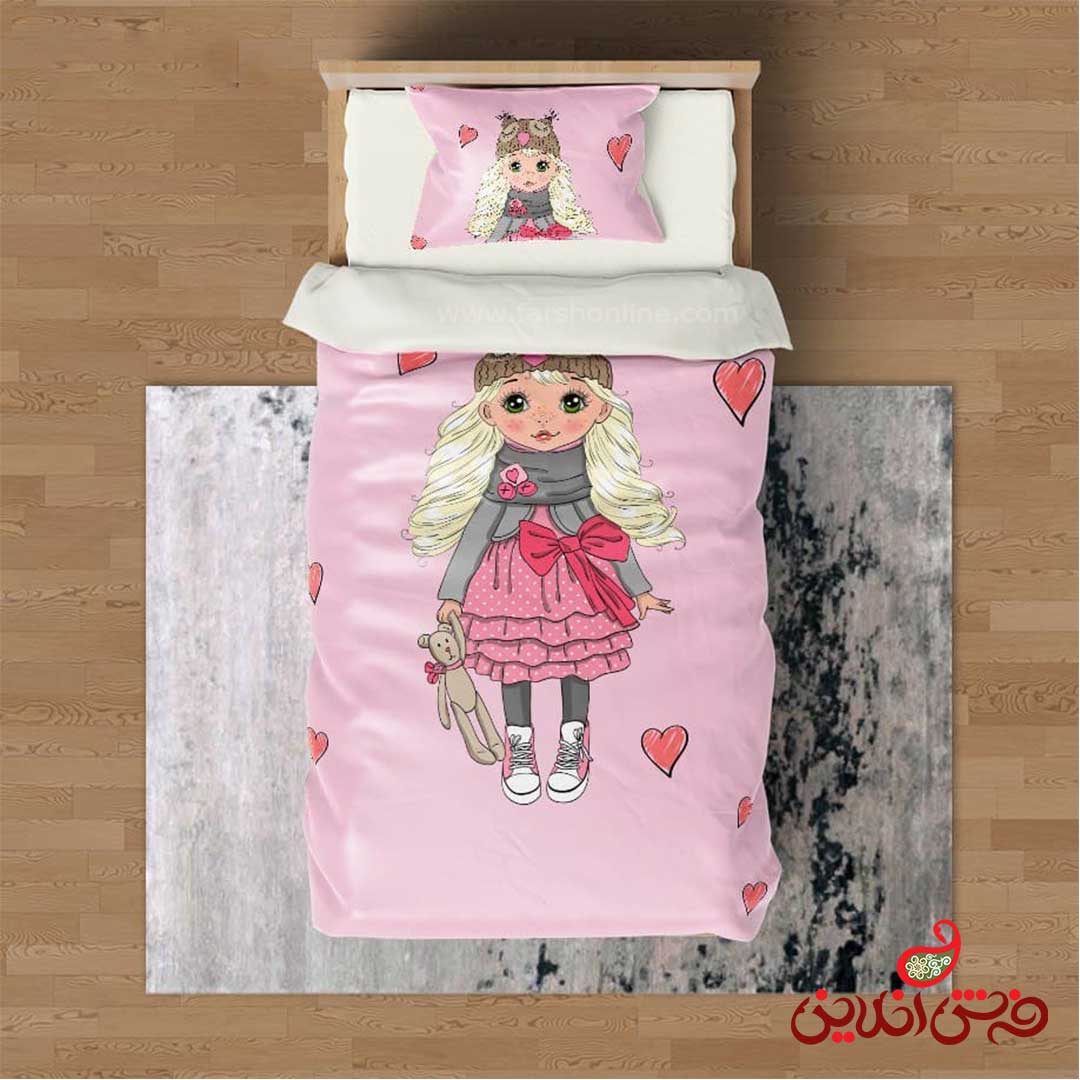 روتختی  طرح دختر مو طلایی و تدی کد 2974