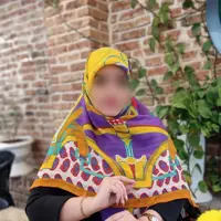 روسری نخی نیلا درجه یک ادور دست دوز صلا سُر نمیخوره 