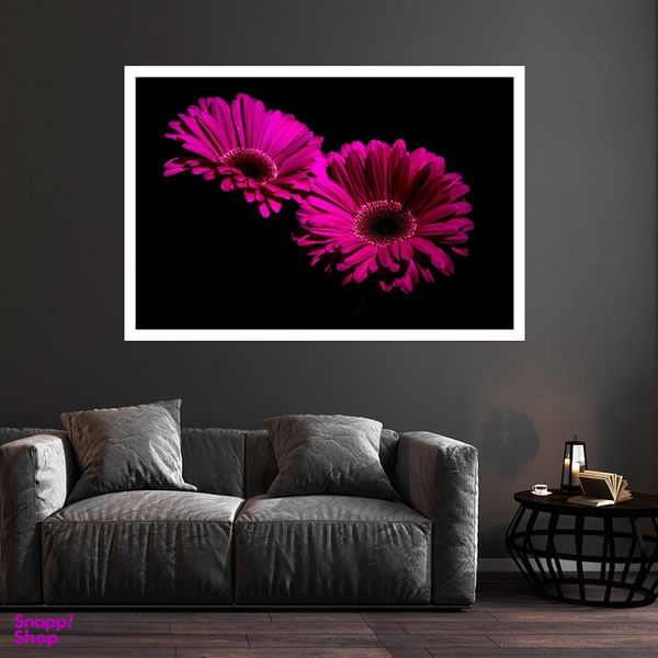 تابلو بکلیت طرح طبیعت و گل ژربرا مدل قاب شاسی W-s8615