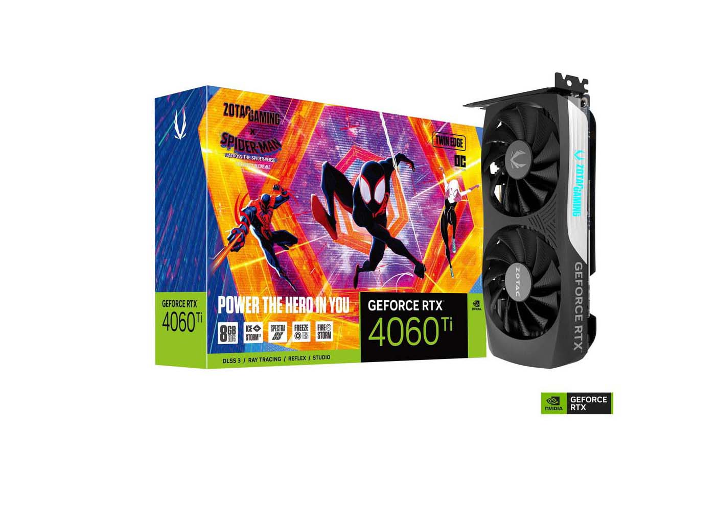 خرید کارت گرافیک زوتاک ZOTAC GeForce RTX 4060 Ti 8GB Twin Edge OC SPIDER-MAN: Across the Spider-Verse Bundle با بهترین قیمت
