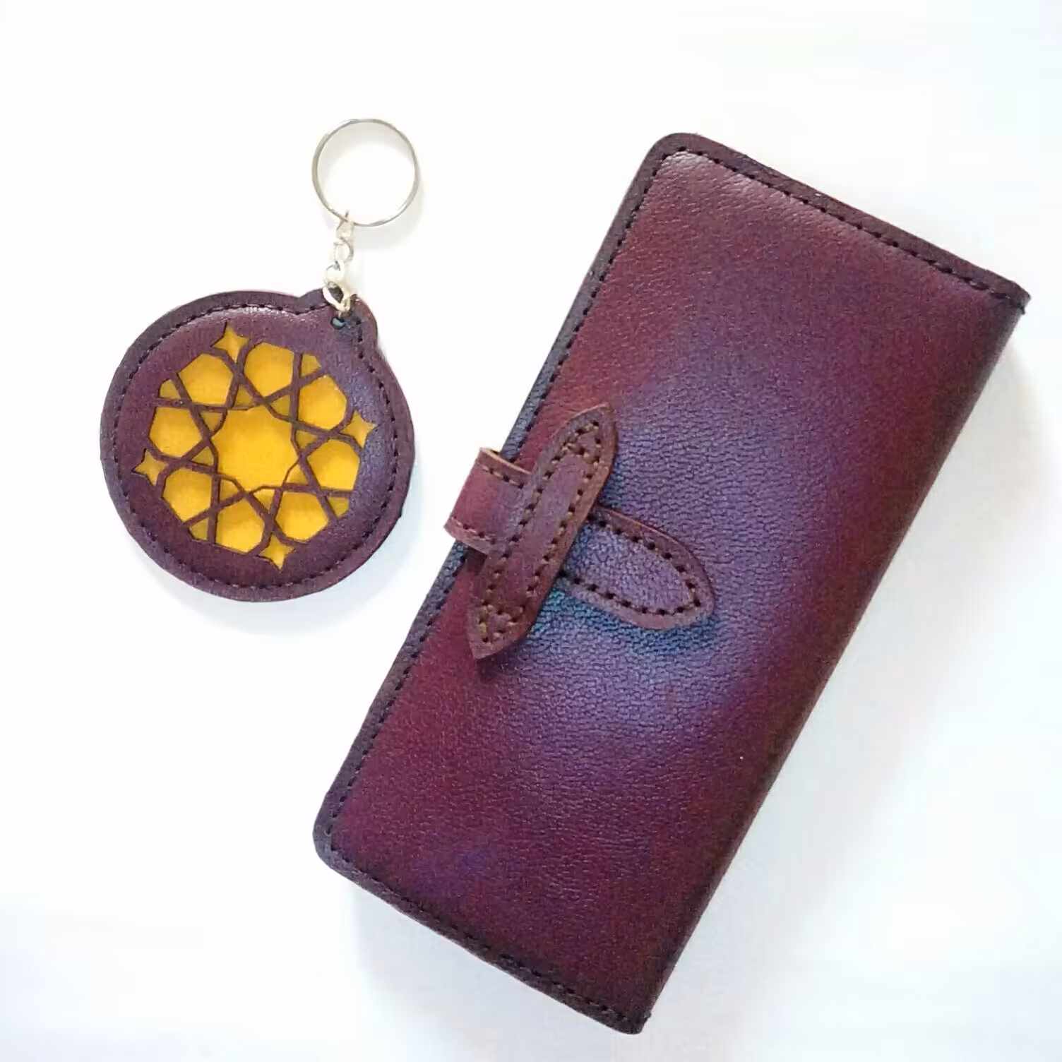 کیف پول دو لت با جاکلید از چرم طبیعی با کیفیت