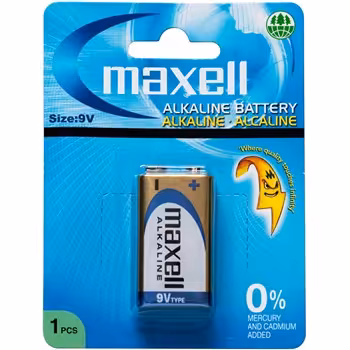 باتری کتابی مکسل آلکالاین 9 ولت