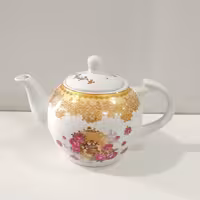 قوری چینی گلدار سایز بزرگ