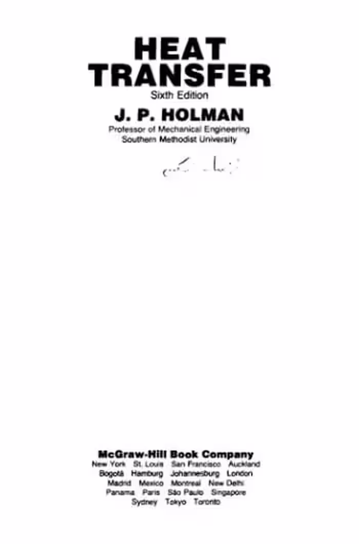 󾕇 دانلود کتاب Holman J., Heat Transfer, 6th ed, 1986 - دانلود کتاب های دانشگاهی