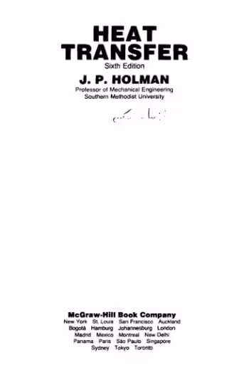 󾕇 دانلود کتاب Holman J., Heat Transfer, 6th ed, 1986 - دانلود کتاب های دانشگاهی