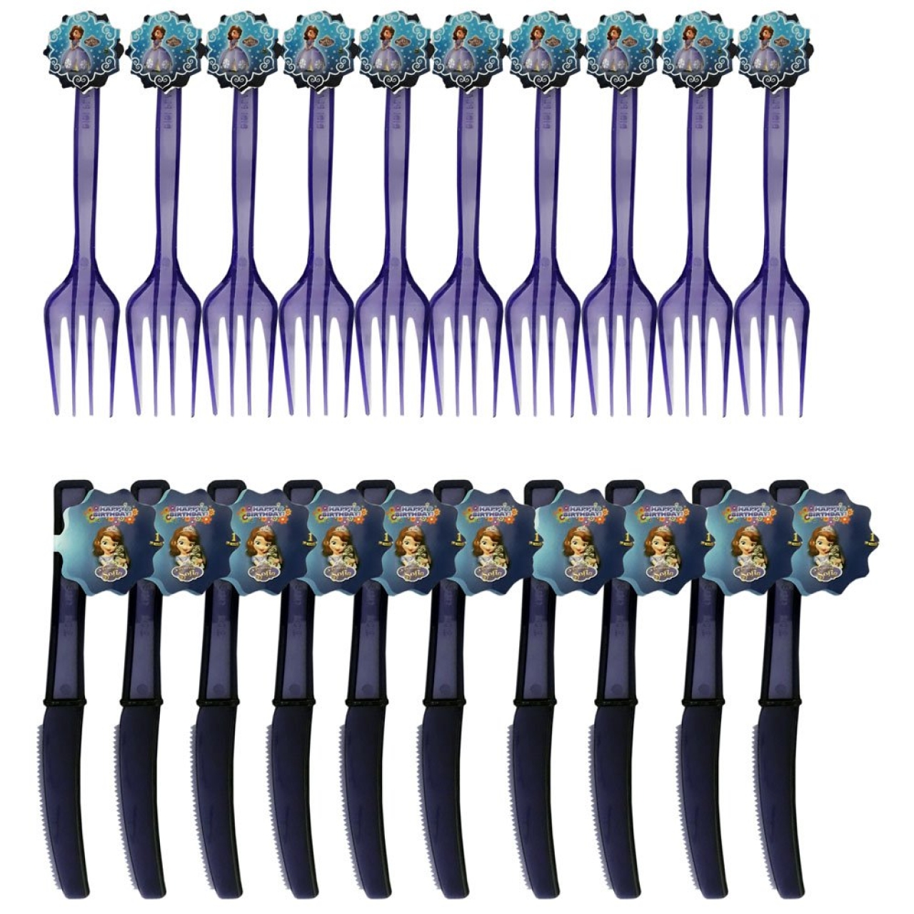 کارد و چنگال یکبار مصرف مدل سوفیا مجموعه 20 عددی