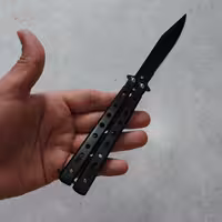 چاقو پروانه ای مشکی  کد 64