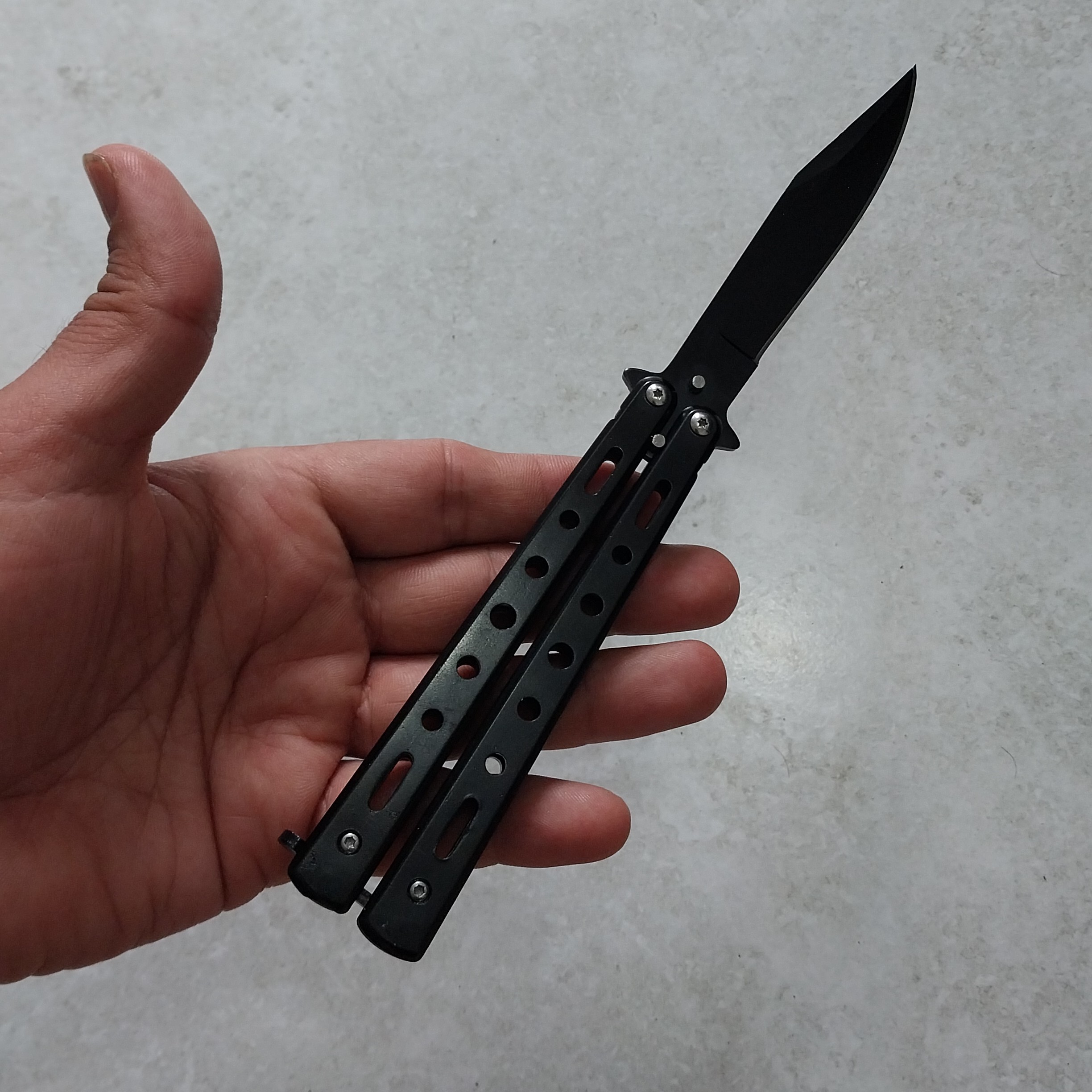 چاقو پروانه ای مشکی کد 64