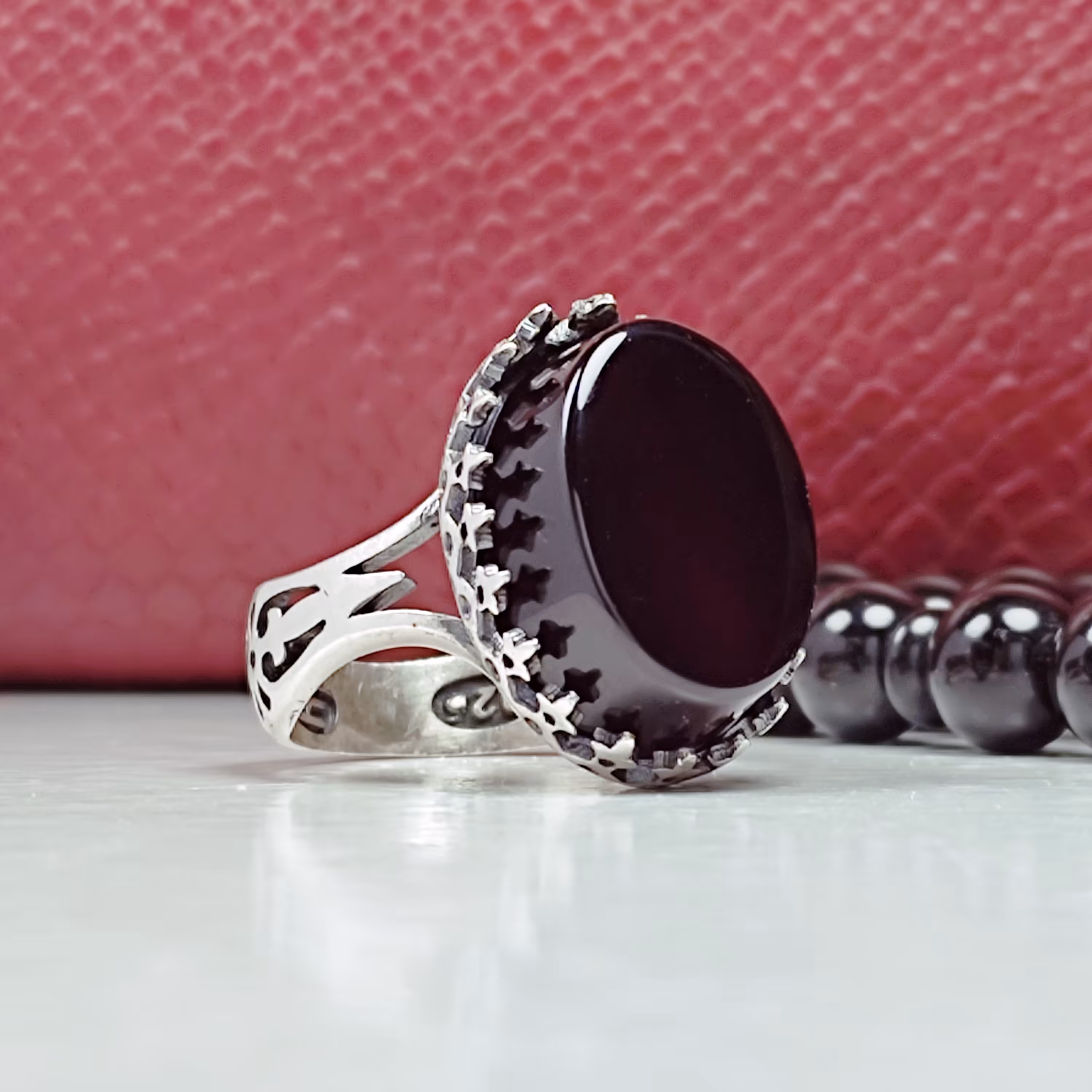 انگشتر عقیق سیاه 