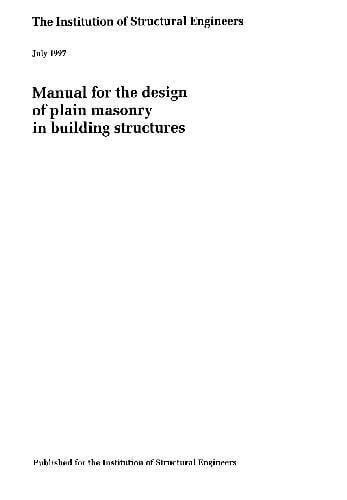  دانلود کتاب Manual For The Design Of Plain Masonry In Building Structures, 1997 - دانلود کتاب های دانشگاهی