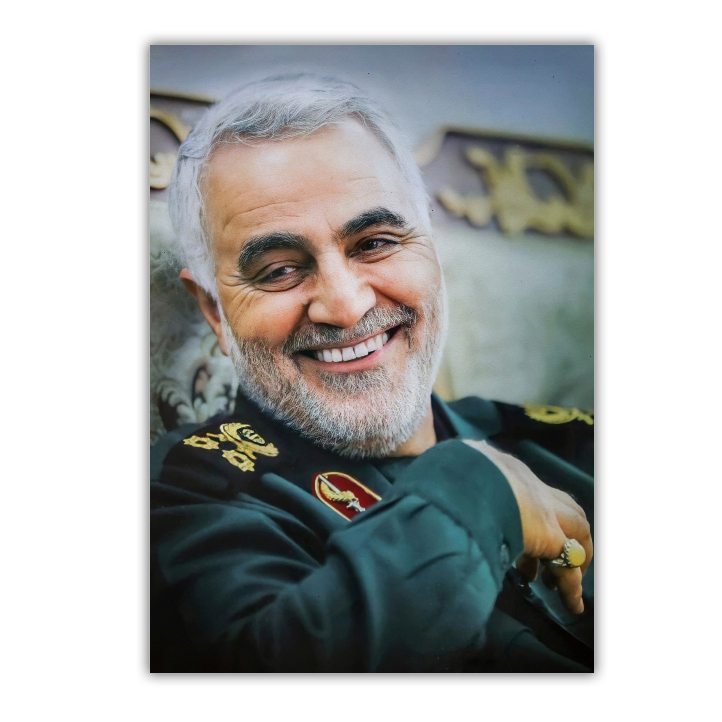 تابلو شاسی مدل سردار شهید حاج قاسم سلیمانی سایز 14 در 20 کد 15 