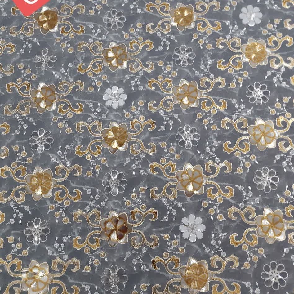 سفره خارجی نسوز پشت ابریشمی آبی رنگ عرض 140  