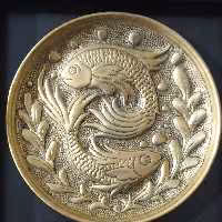 سینی برنجی،طرح دو ماهی