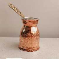 قهوه جوش دسته برنجی طرحدار ارتفاع 95 دهانه 55 حم 4 کاپ