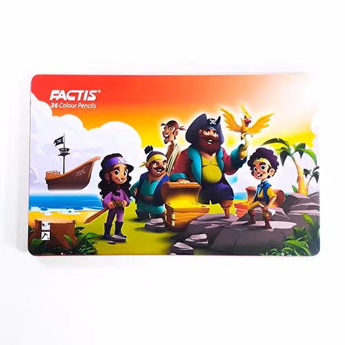 مداد رنگی 36 رنگ جعبه فلزی فکتیس FACTIS