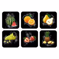 زیر لیوانی طرح میوه مدل C110 مجموعه 6 عددی