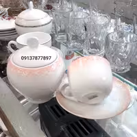 فنجان و نعلبکی با قندان  زرین  فنجان و نعلبکی Zarin