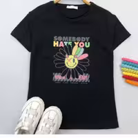 تیشرت مشکی دخترانه پسرانه سایز 50 و55 دخترانه و پسرانه 