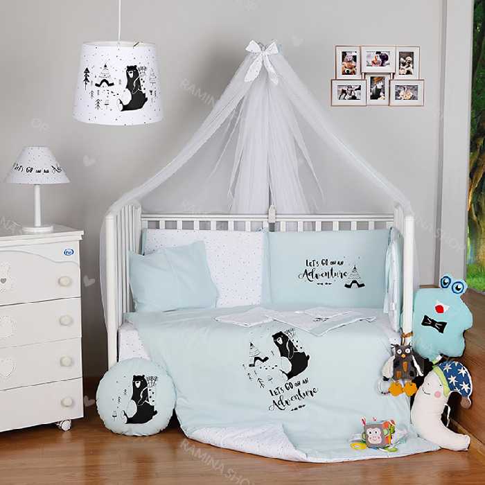 سرویس روتختی نوزاد پسرانه 7 تکه طرح ماجراجویی فونابیبی Funnababy