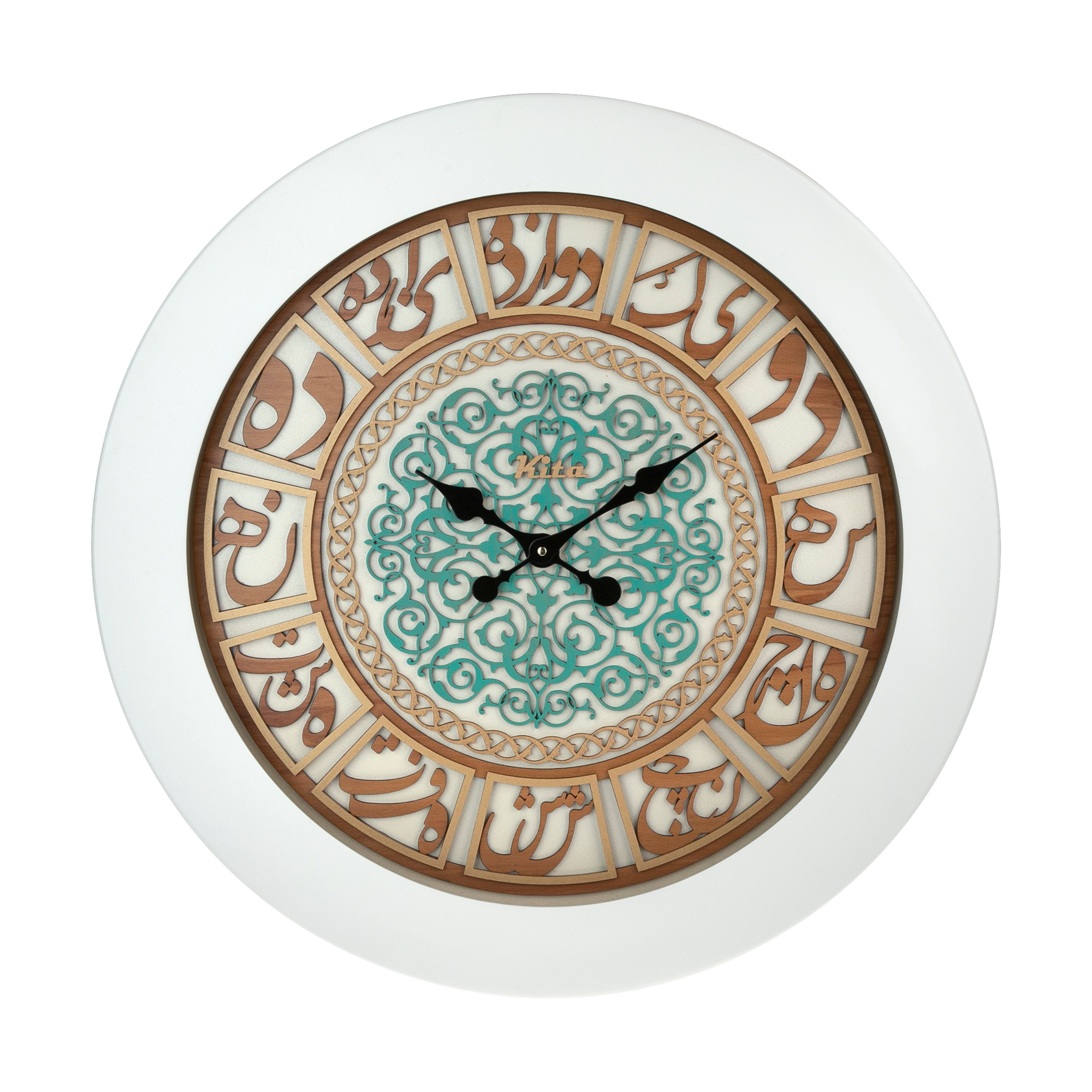 ساعت دیواری چوبی مدل کیتا رویال کد CKS 614-W60 - (قطر 60 cm)