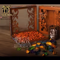 جعبه آجیل خشکبار جعبه پذیرایی جعبه چوبی کد LBL054