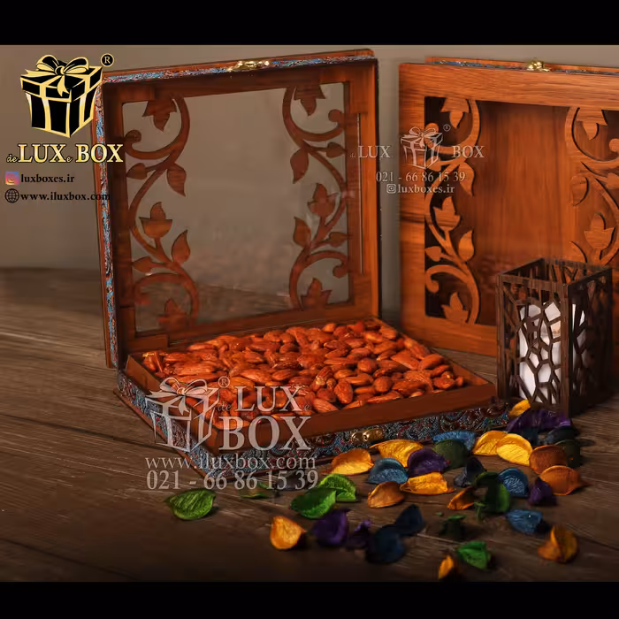 جعبه آجیل خشکبار جعبه پذیرایی جعبه چوبی کد LBL054