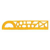 خط کش ژله ای شابلون دار فرمی نو رنگ نارنجی طول 30cm