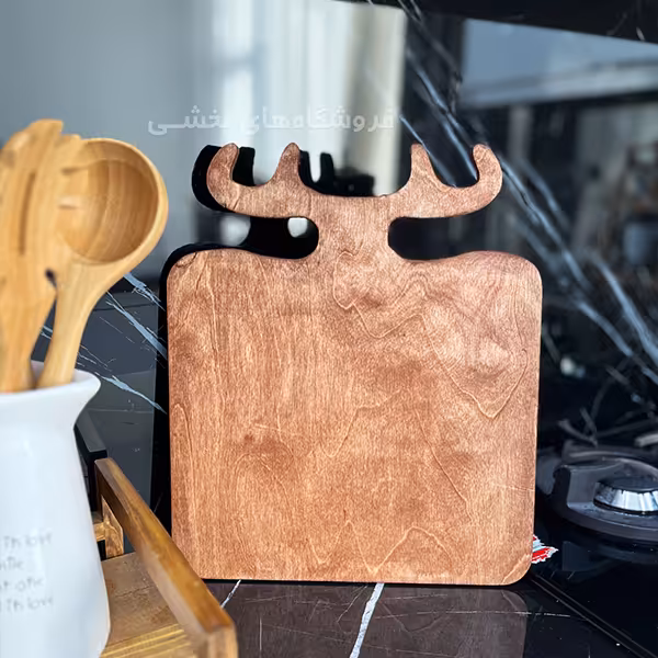 سینی چوبی مدل شاخ گوزنی مربع بزرگ