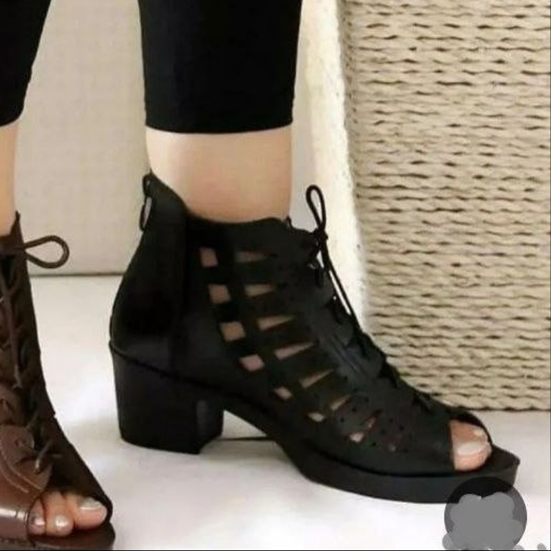 تابستانی زنانه دخترانه مدل لیزرطرح چرم خارجی پاشنه5سانت