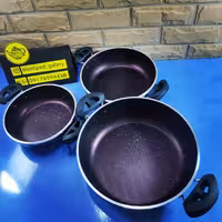 سرویس تابه دودسته لبه دار تفلون، جنس تفلون روکش گرانیت ، جنس بدنه باکیفیت و ضخیم