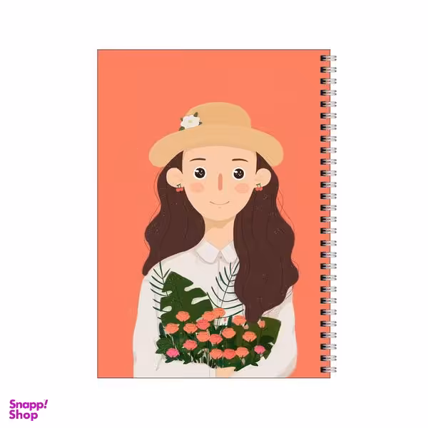 دفتر مشق 80 برگ بامبیلیپ طرح دختر و دسته گل رز مینیاتوری کد 4957128