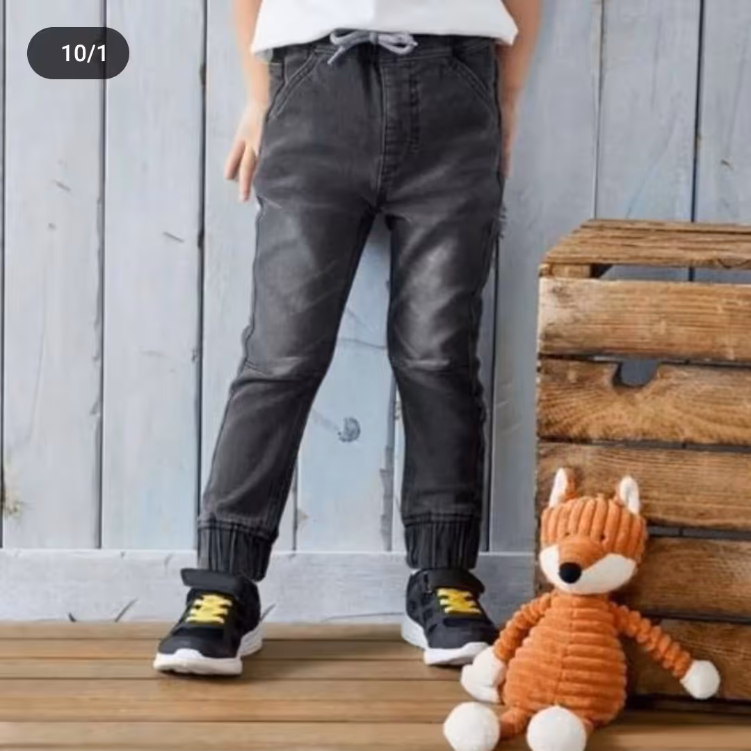 شلوار جین زغالی وارداتی پسرانه سایز 9تا10 سال برند پیپرتس