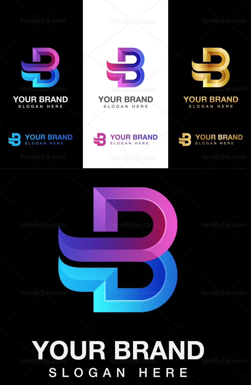 وکتور لوگو حرف B | گرافیک با طعم تربچه