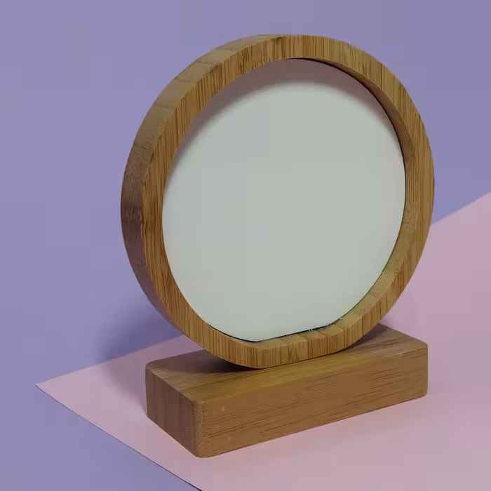 لوح بامبو دایره دو طرفه با استند مگنتی و چاپ عکس اختصاصی شما