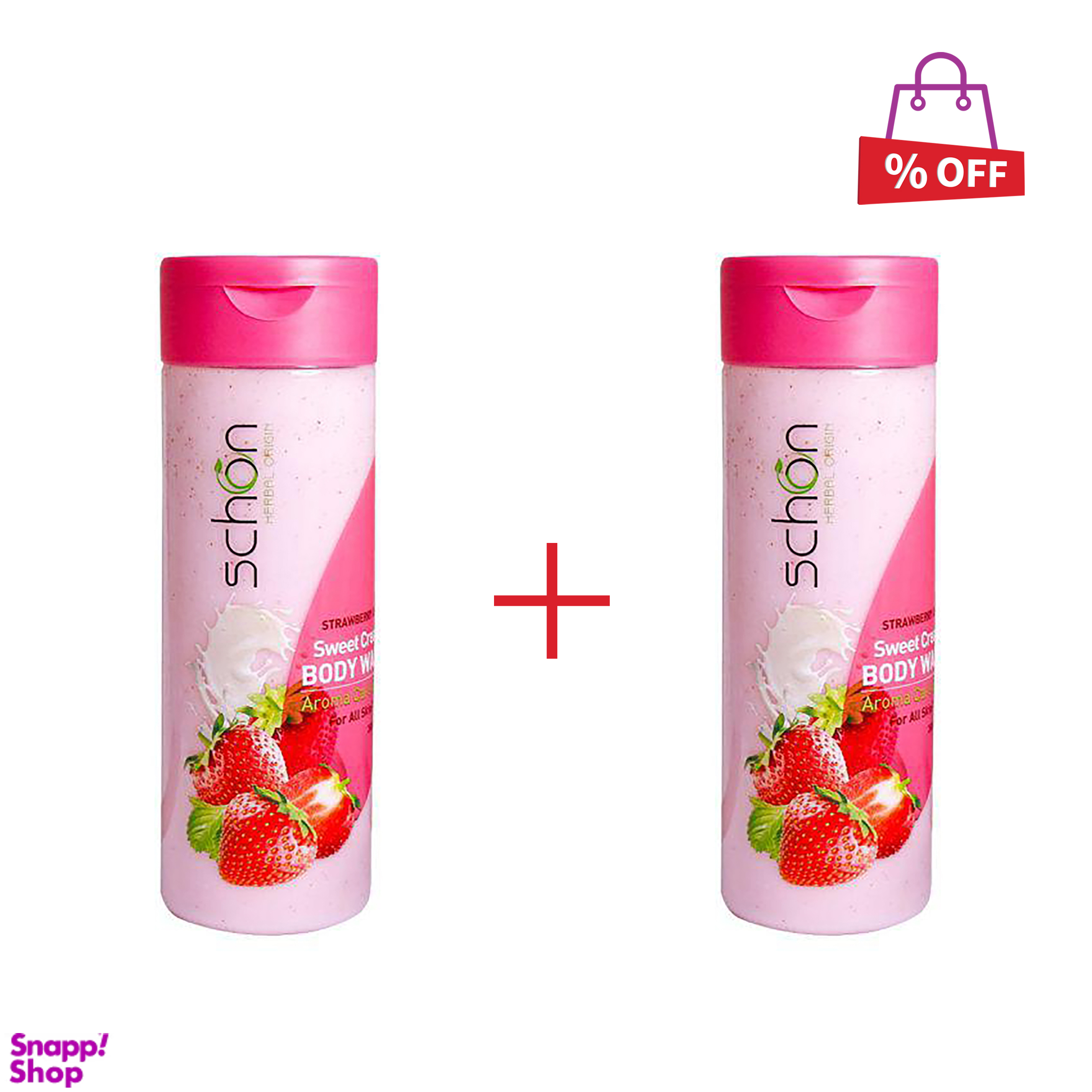شامپو بدن شون (Schon) مدل STRAWBERRY & MILK حجم 300 میلیلیتر مجموعه 2 عددی