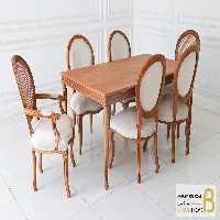 میز ناهارخوری کلاسیک ابزاری طرح گل کد 3