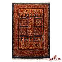 فرش دستباف عشایری طرح خشتی سرمه ای