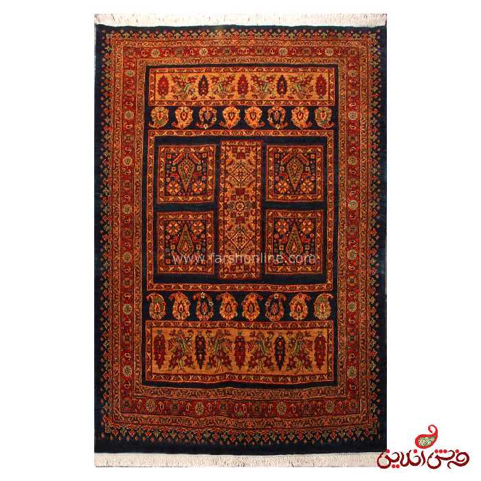 فرش دستباف عشایری طرح خشتی سرمه ای