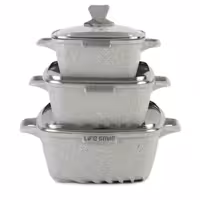 سرویس قابلمه لایف اسمایل تمام گرانیت 6 پارچه مربع 