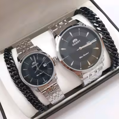 ساعت مچی ست مردانه و زنانه زنانه اورینت بند استیل Orient
