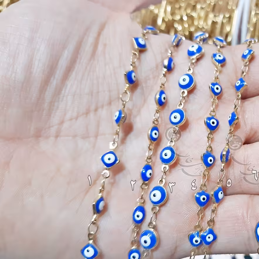 زنجیر چشم و نظری  استیل رنگ ثابت  واحد 10 سانتیمتری