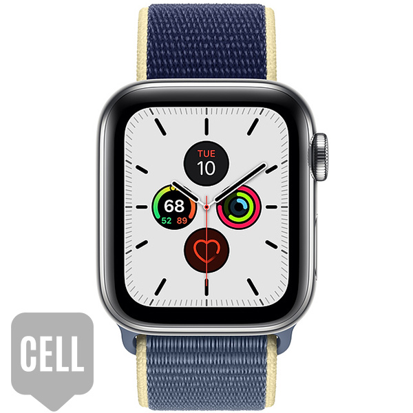 سری 5 استیل سلولار مردانه Stainless Steel Case with Alaskan Blue Sport Loop - Hiapple.ir