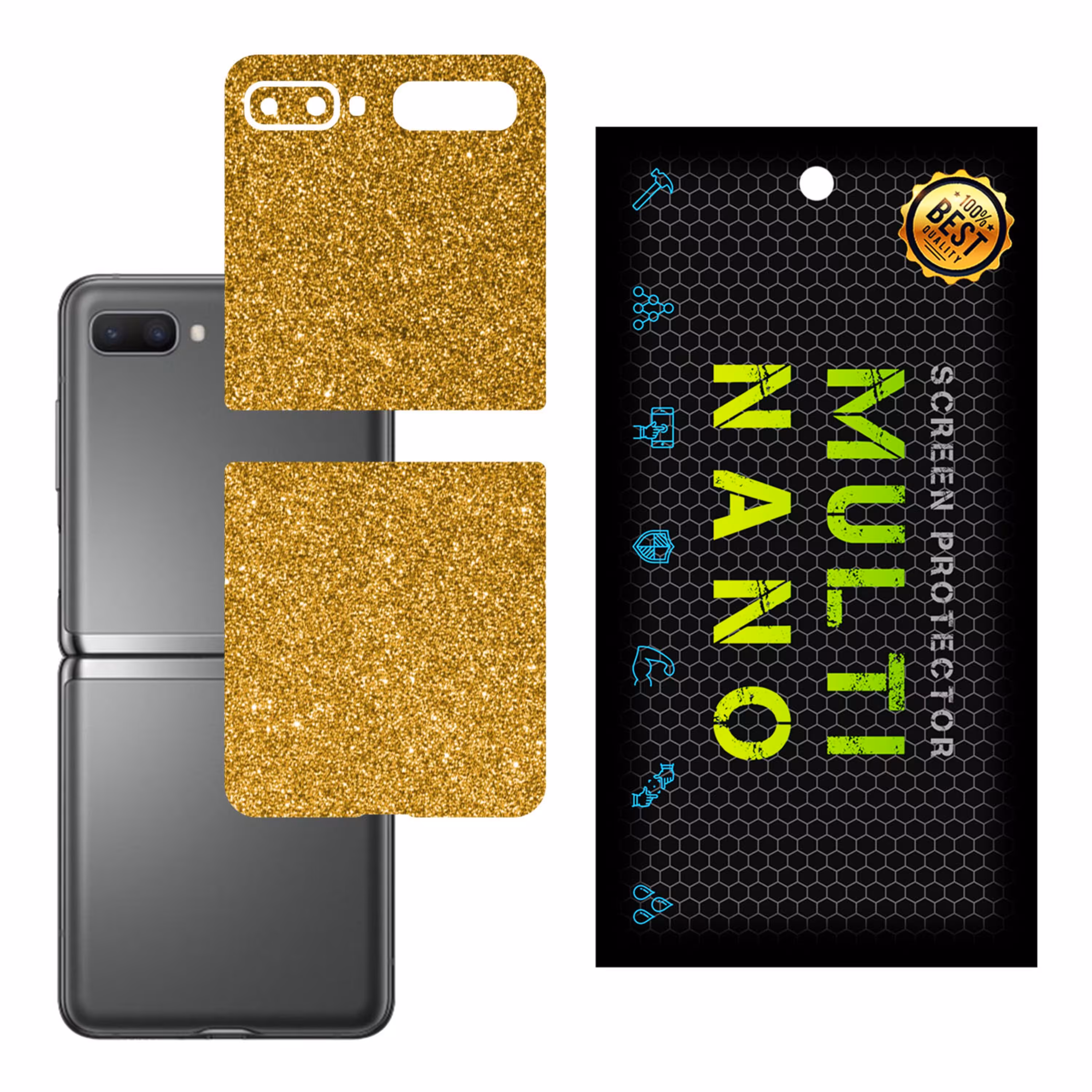 برچسب پوششی MultiNano مدل X-G1F-Gold برای پشت موبایل سامسونگ Z Flip