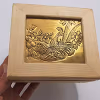 جعبه چوب روس قلمزنی پرنده