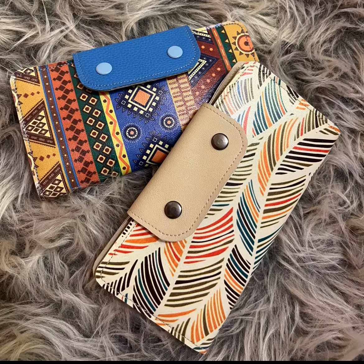 کیف پول چرم مصنوعی (طرح دار)سایز برزگ