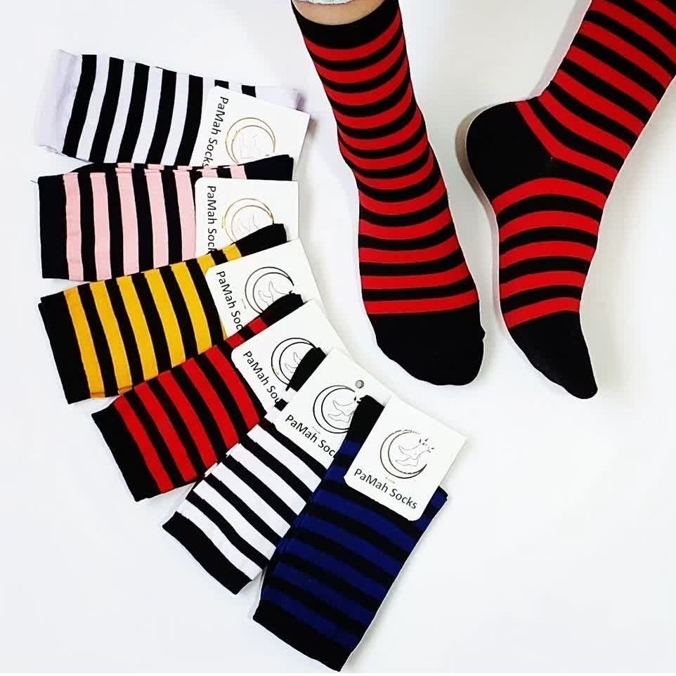 جوراب ساق دار رینگی رنگی